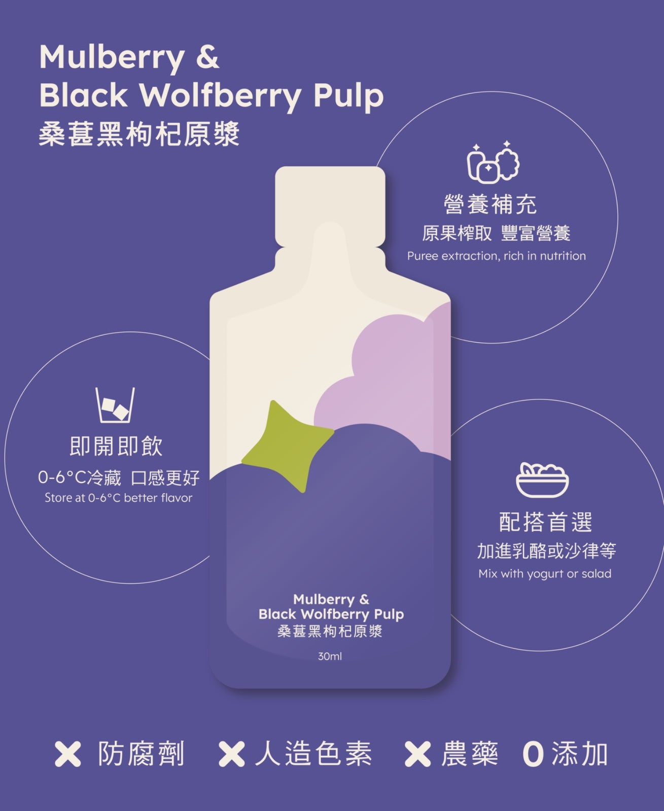 Grandmorus Mulberry & Black Wolfberry pulp (Best before: 1 July 2026) (New and old packaging will be shipped randomly)
