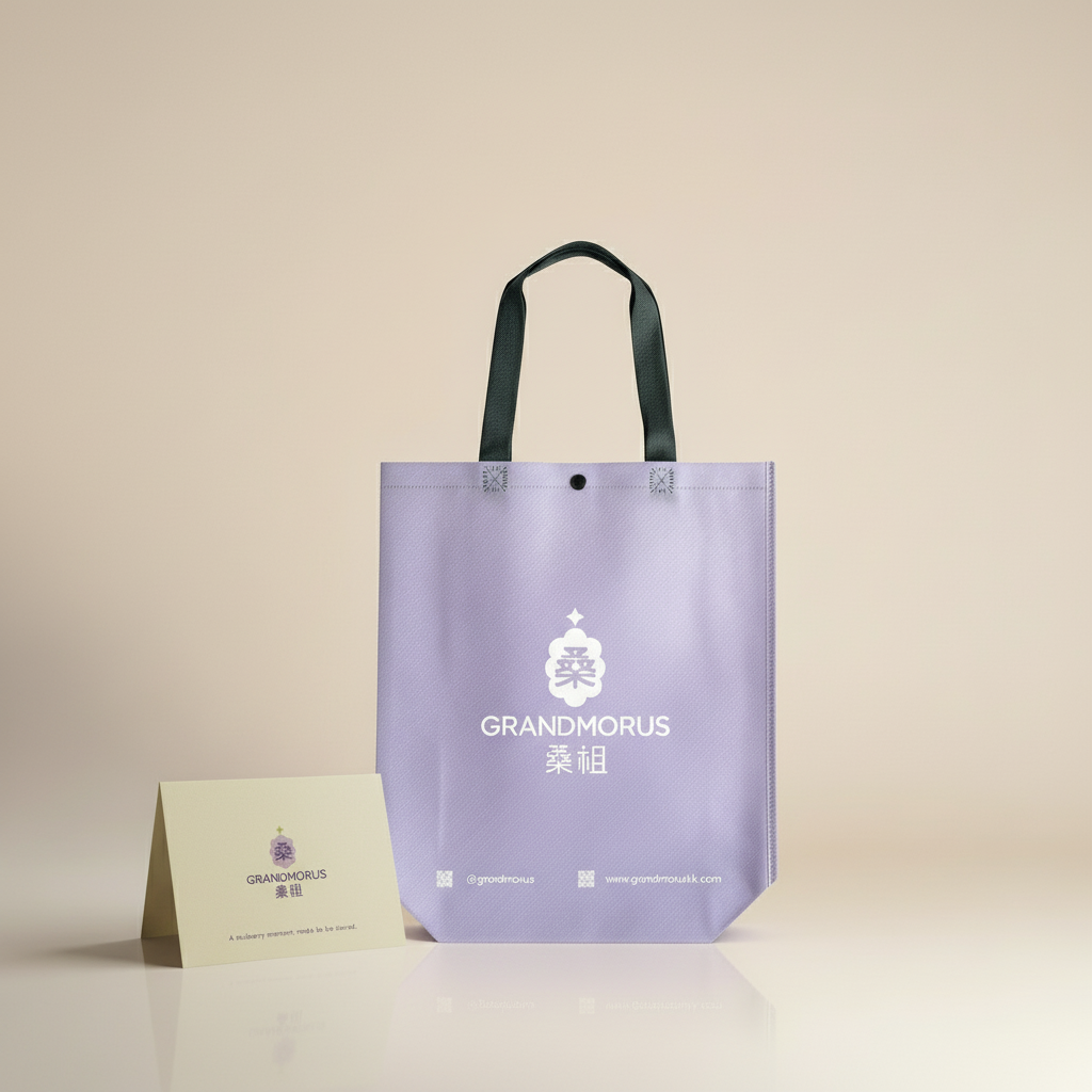 Grandmorus Gift Bag (Purple Reusable Tote Bag) + Gift card
